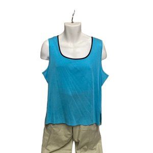 Ming Wang Cyan Tank Top (1X) blue